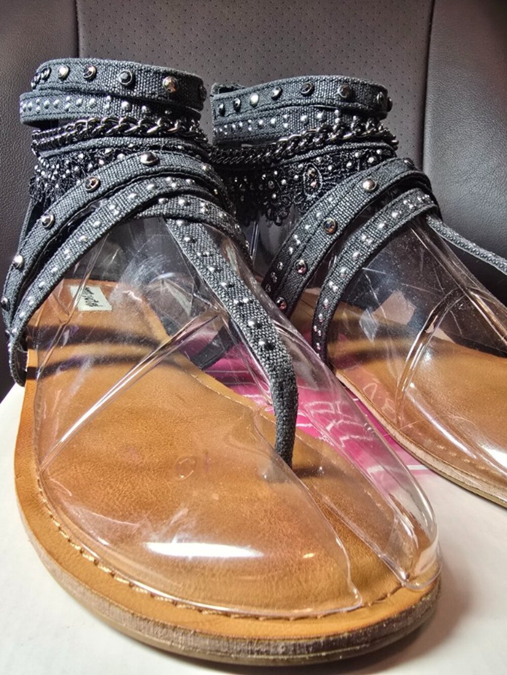 Not Rated Wilma Gladiator Sandals, Sz 10, black, like new